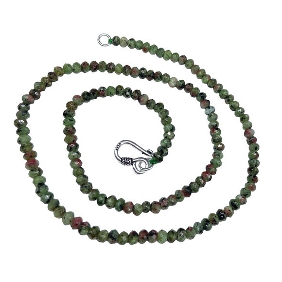 4mm Ruby in Zoisite Beaded Necklace Stone Gemstone Crystal 18” Strand Beads - Picture 3 of 7
